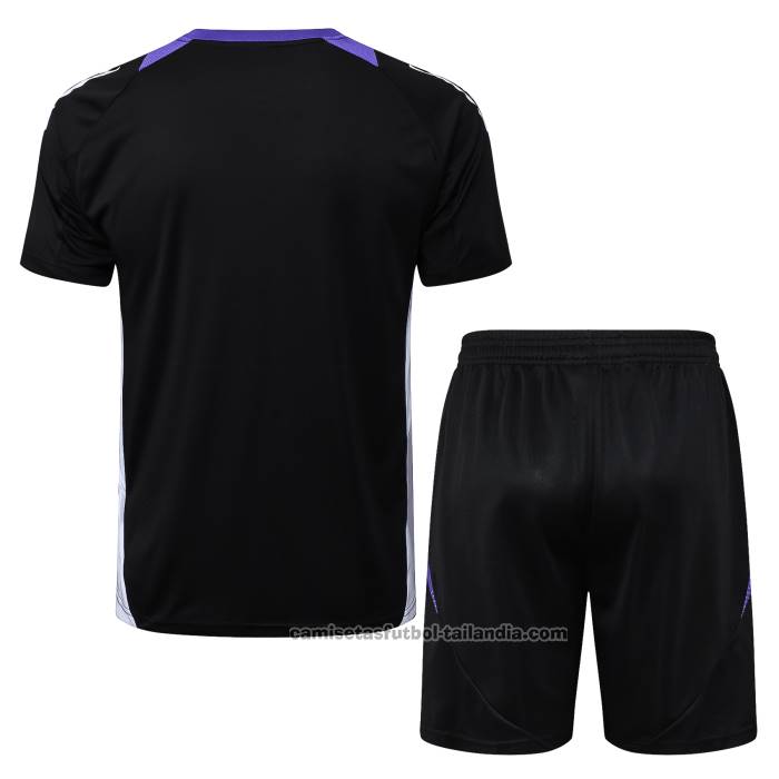Chandal del Real Madrid Dragon Manga Corta 24/25 Negro y Purpura - Pantalon Corto